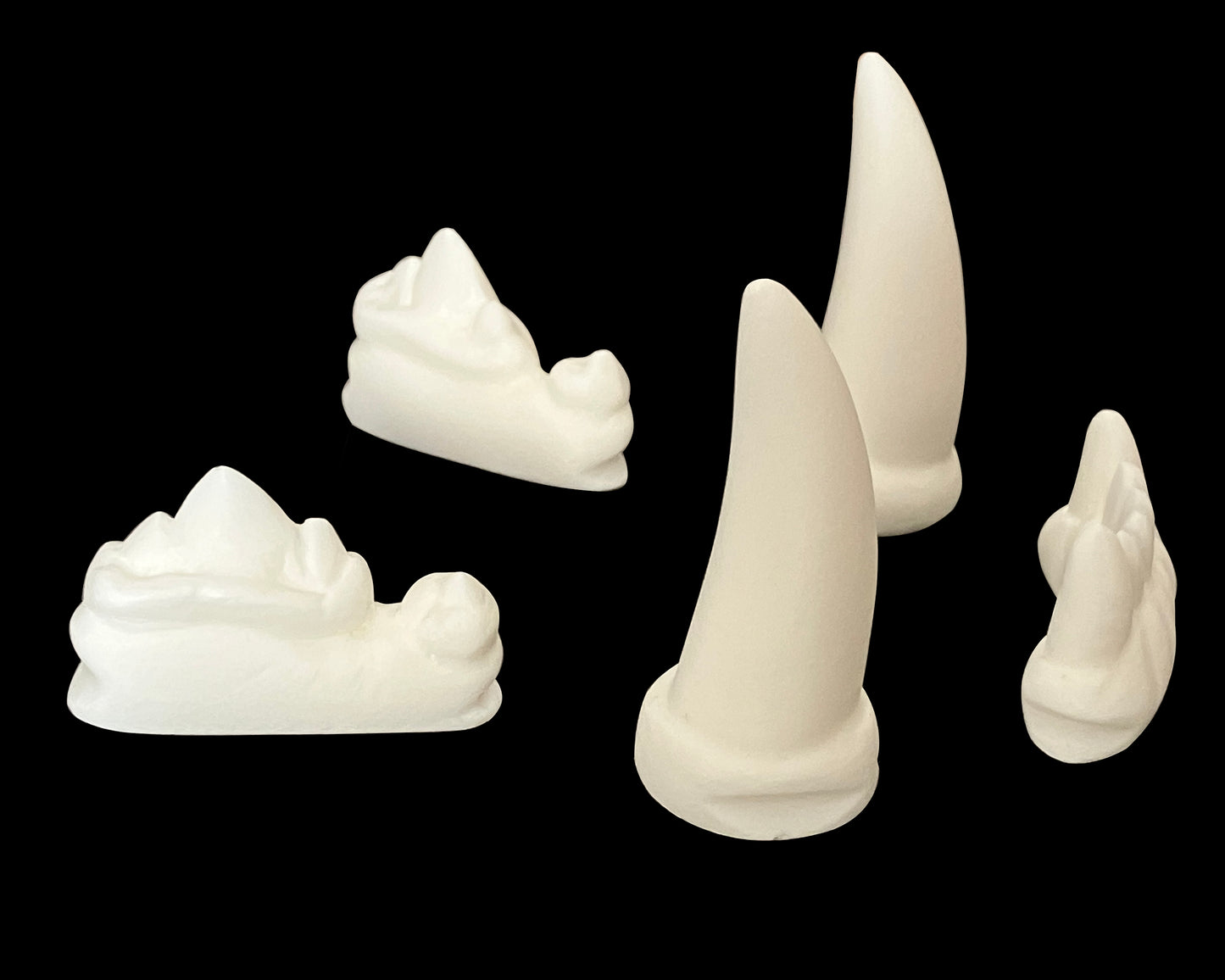 Realistic large feline resin teeth / ideal for lion tiger leopard fursuit and cosplay mask