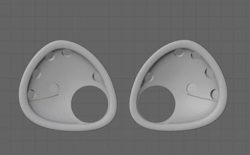 Toony fox Nick 3D printed PLA eye blanks / ideal for a Zootopia inspired fursuit and cosplay mask