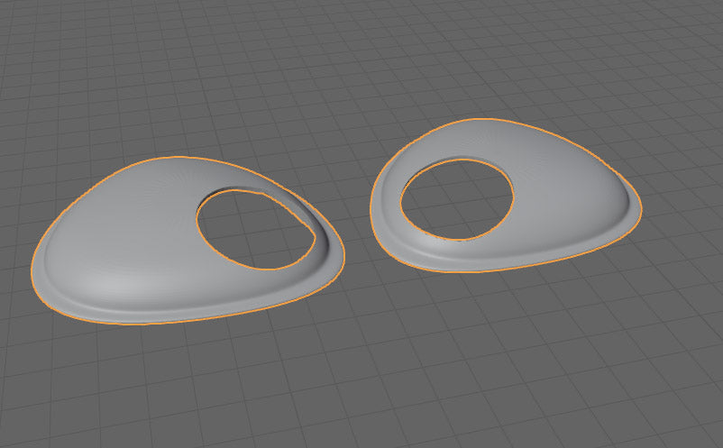 Toony fox Nick 3D printed PLA eye blanks / ideal for a Zootopia inspired fursuit and cosplay mask