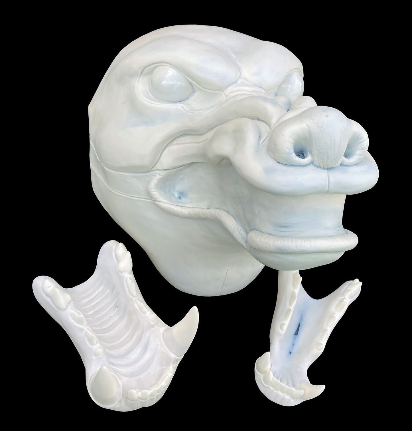 DIY set realistic eastern dragon resin head base + accessories/ also ideal for werewolf and similar monster fursuit and cosplay mask