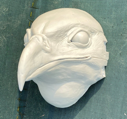 DIY FULL SET realistic secretary bird resin head base with accessories / also ideal for falcon chicken gryphon fursuit and cosplay mask