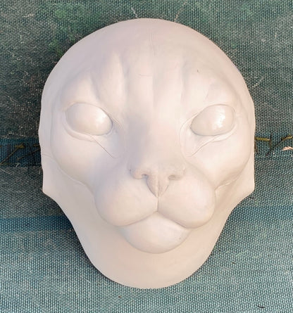 Realistic feline resin head base / ideal for domestic cat lynx khajiit fursuit and cosplay mask