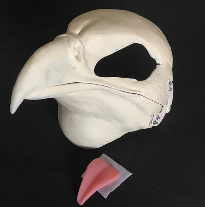 DIY FULL SET realistic secretary bird resin head base with accessories / also ideal for falcon chicken gryphon fursuit and cosplay mask