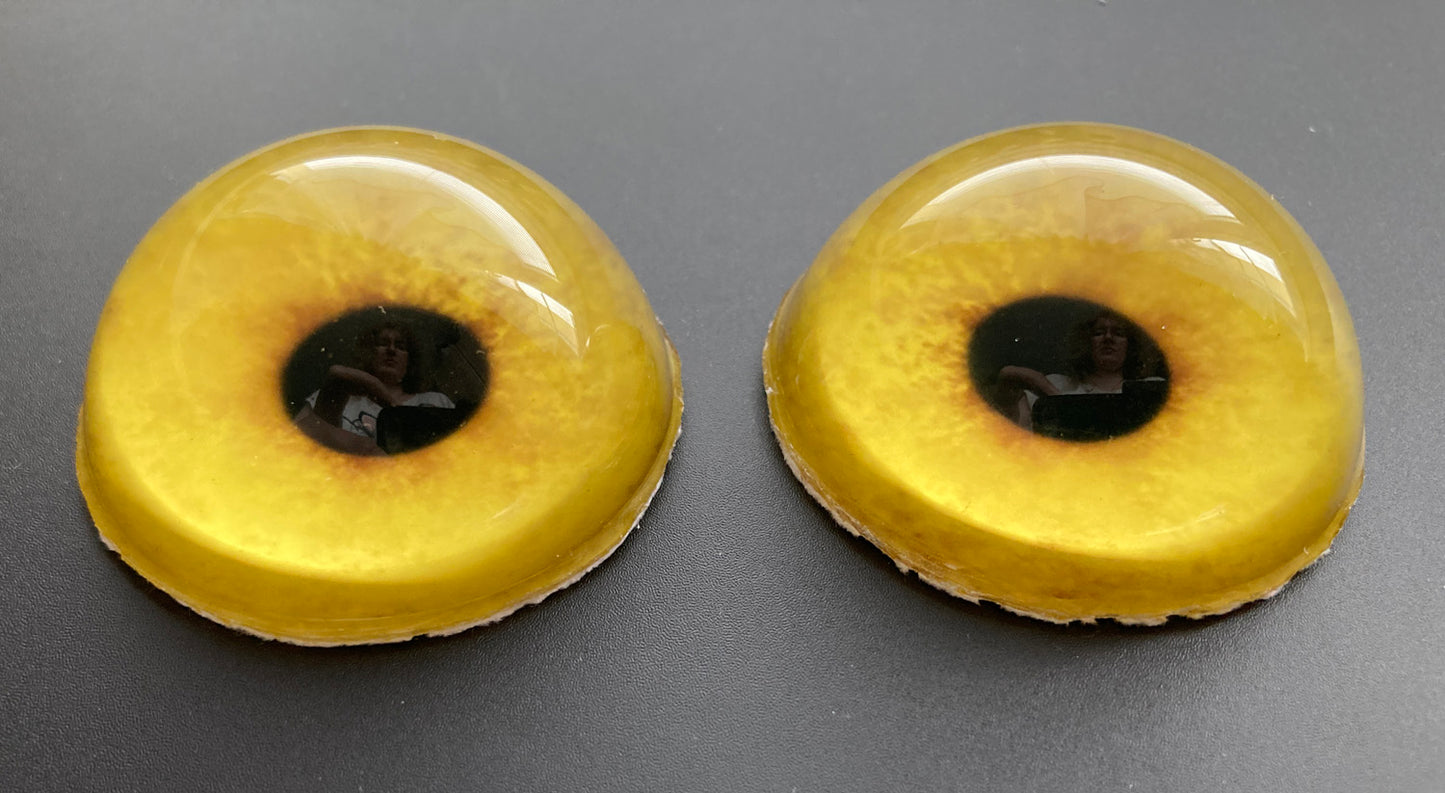 Realistic resin eyes with follow-me effect