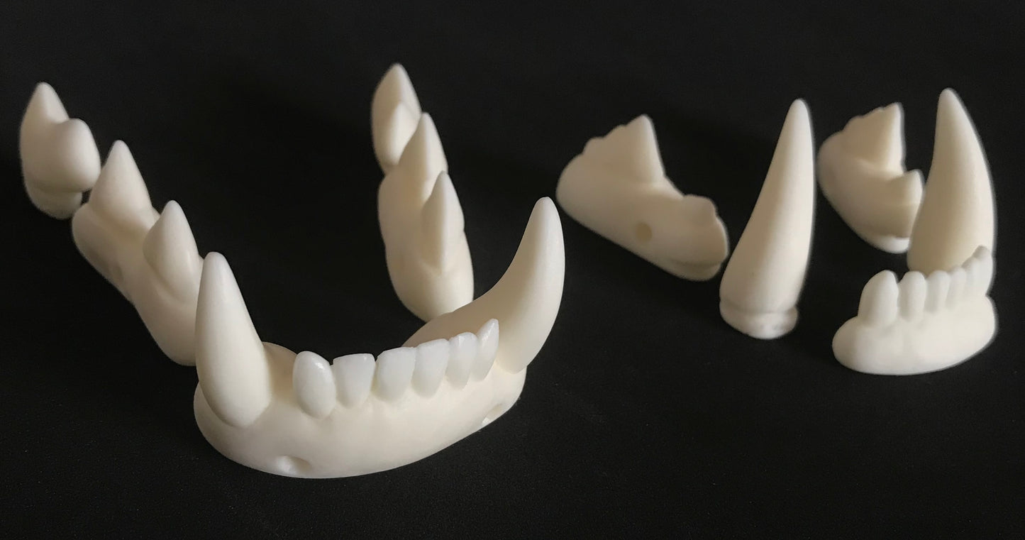 Realistic feline resin teeth / ideal for domestic cat lynx khajiit fursuit and cosplay mask