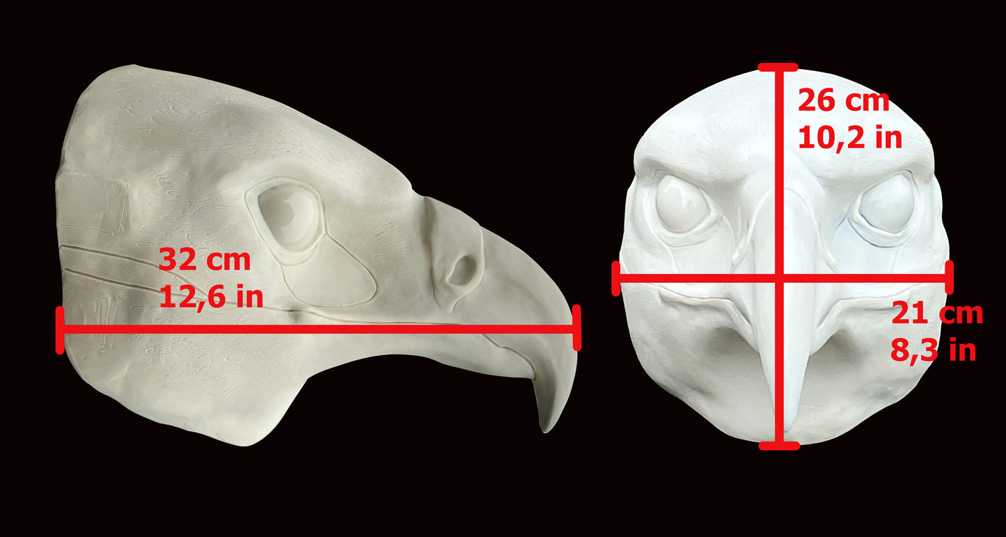 DIY FULL SET realistic eagle resin head base with accessories / also ideal for harpy hawk buzzard gryphon aarakocra fursuit and cosplay mask