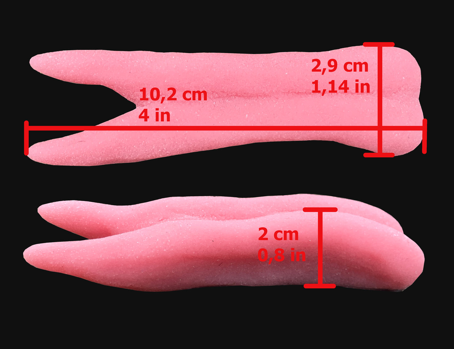 Realistic forked reptile silicone tongue / ideal for dragon lizard snake fursuit and cosplay mask